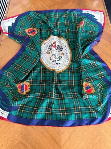 레트로 실크 스카프 대형