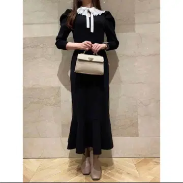 SNIDEL 플리츠 카라 니트 원피스 스나이델 토끼 온라인