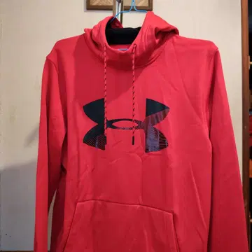 언더아머 레드 후드티 M