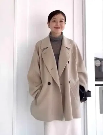 IENA 이에나 슈퍼160 더블 페이스 숏코트 베이지 38