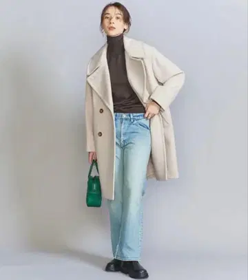 뷰티앤유스 해밀턴 울 블렌드 P코트 아이보리 S