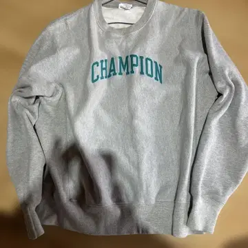 챔피언 그레이 맨투맨 리버스 위브