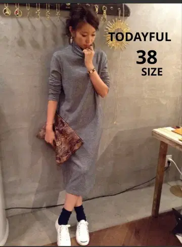 [ TODAYFUL ] 터틀넥 원피스 그레이 사이즈 38