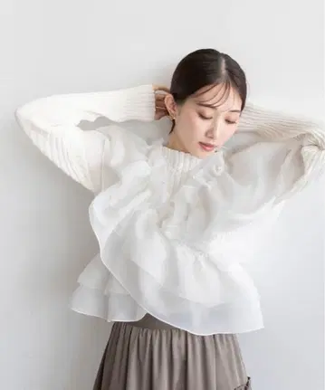 randa 멀티 티어드 프릴 & 니트 세트