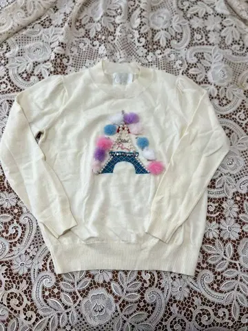 체스 티 에펠탑 패턴 니트