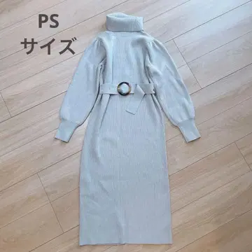 핑크 베이지 니트 원피스 XS 사이즈 프로포션 바디 드레싱