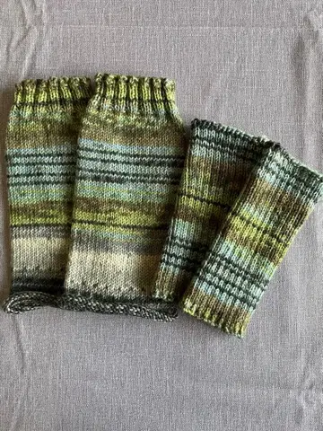 손뜨개질 레그 워머 & 핸드 워머 세트