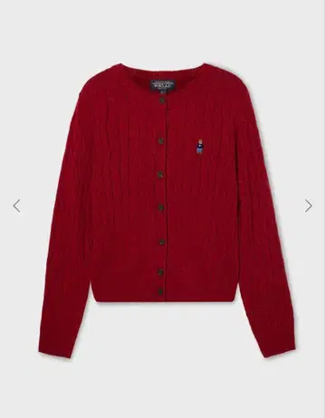 [택 포함 새상품] WHO.A.U 빨간색 케이블 니트 가디건 M사이즈