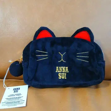 ANNA SUI 고양이 귀 파우치 블랙