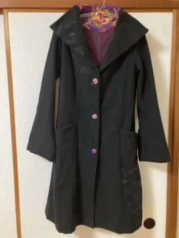 gouk 일본풍 패턴 롱 코트