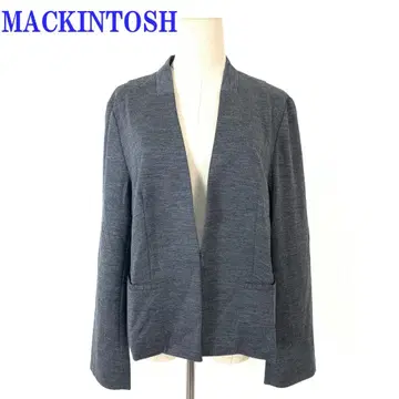매킨토시 노카라 자켓 그레이 울 안감 48 C4657
