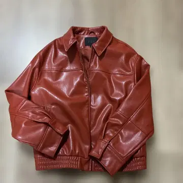 ZARA 오렌지 가죽 자켓