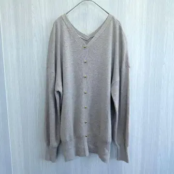 수프 가디건 니트 가디건 모 혼합 골드 버튼 그레이 M 사이즈