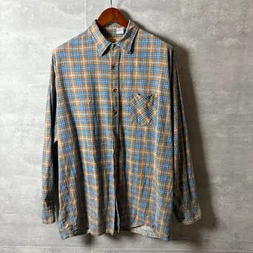 Red Oak 90s 빈티지 플란넬 셔츠 XL TALL 브라운 x 파랑