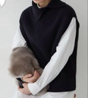 휴먼 우먼 편직 니트 베스트