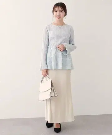 니트 도킹 프린지 페플럼 TOPS