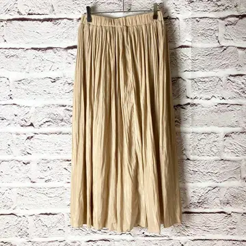 z1858:FURRYRATE 롱 스커트 허리밴딩 안감 베이지 F