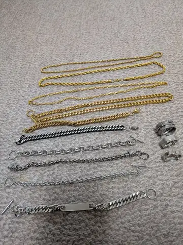 묶음 판매 목걸이와 팔찌와 반지 세트 13점