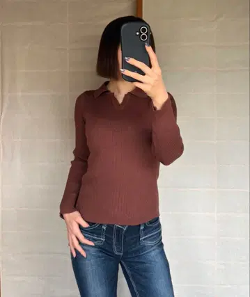 [무료배송] 에이치 워렌 긴팔 리브 니트 스웨터 브라운 스톡홀름