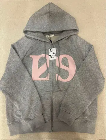 한국 ILLIGO 129 로고 패치 집업 후드티 핑크