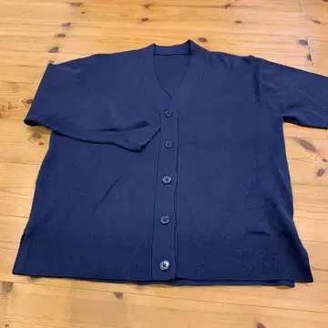 네이비 버튼 니트 가디건