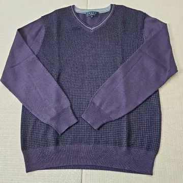 ATTU 보라색 V넥 니트 M