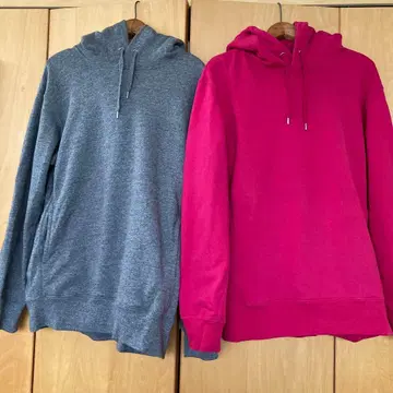 Uniqlo U 후드티 XL 그레이 핑크 2세트