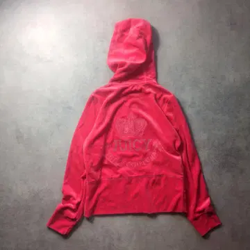 USA제 y2k 쥬시 꾸뛰르 핑크 벨로아 후드티 해외 셀럽