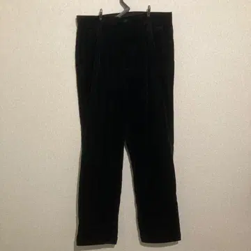 코듀로이 더블 플리츠 와이드 팬츠 블랙