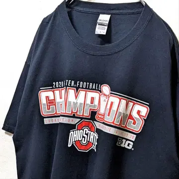 길단 빅텐 오하이오 백아이즈 로고 T셔츠 블랙 L 구제 의류