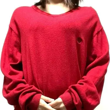 CHAPS 챕스 로고 자수 니트 스웨터 L 레드 빨간색 구제 의류