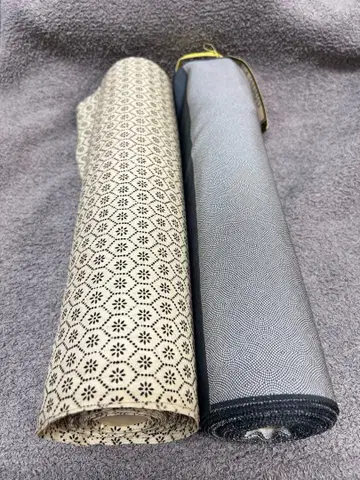 기모노 옷감 세트 화이트와 블랙 무늬 실크 100