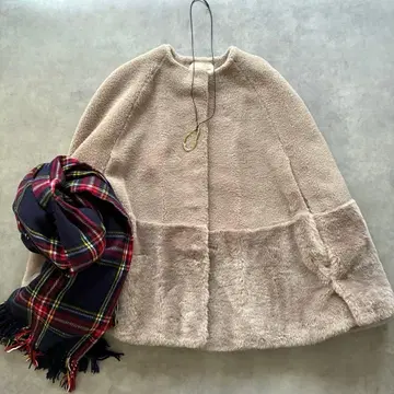 인기 유나이티드 애로우즈 보아 망토 코트 판초 베이지