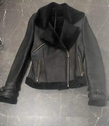 ZARA풍 무스탕 더블 페이스 라이더 자켓