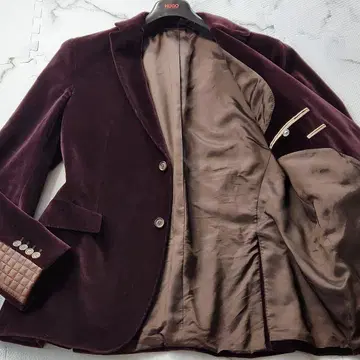 컨디션 최상 XXL HUGO BOSS 테일러드 자켓 벨로아 램 가죽