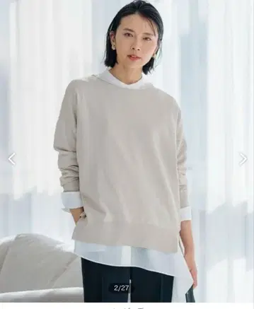 [ 세탁 가능 ] 코튼 폴리에스테르 스트레치 오버 사이즈 니트