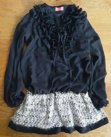 Cecil Link 세실링크 미니 원피스 블랙 트위드