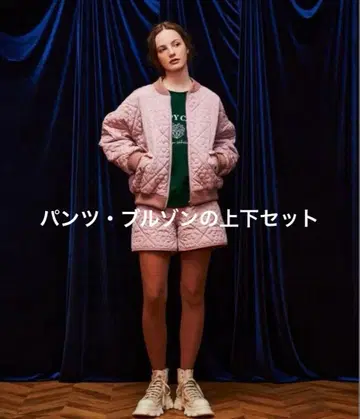 아사기니뇨 POPPY 플라워 퀼팅 숏팬츠 블루종