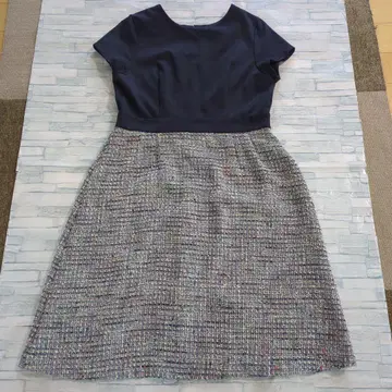 ENZO GALA 엘레강트 반팔 무릎 기장 원피스