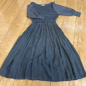 index 차콜 그레이 롱 원피스 긴팔