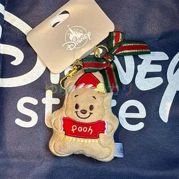 디즈니 스토어 크리스마스 봉제 인형 키체인 키링 푸우