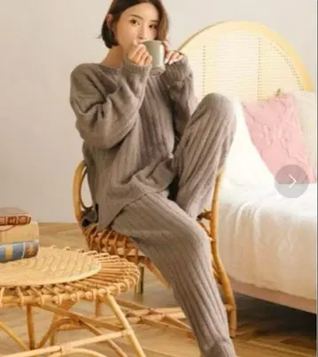 에메필 룸웨어 상하의 세트 카페오레