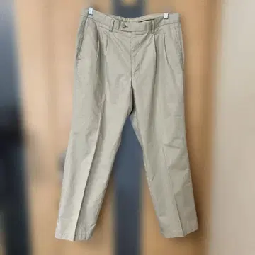 베이지 플리츠 슬랙스 팬츠