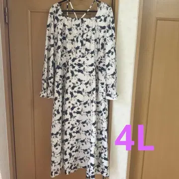 4L 사이즈 꽃무늬 오프숄더 원피스