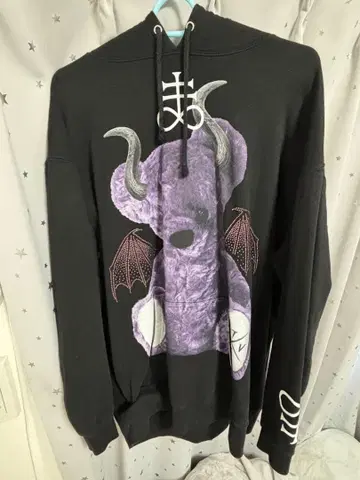 TRAVAS TOKYO 보라색 곰 후드티