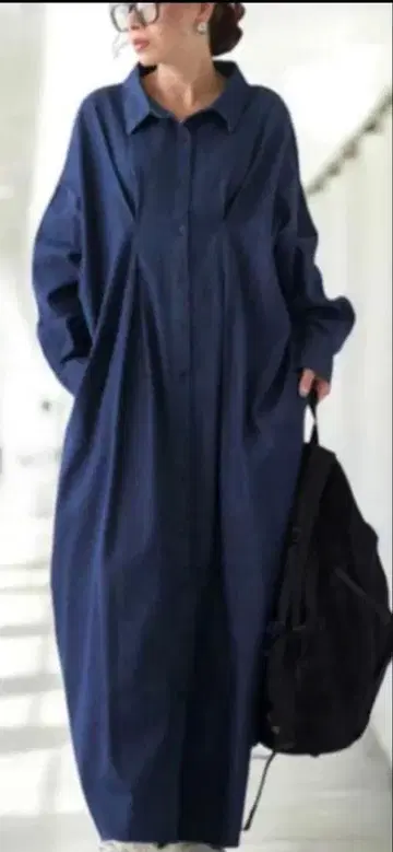 안티카 새상품 데님 턱 원피스 plus