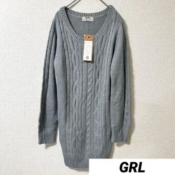 택 포함 새상품 그레일 M 니트 케이블 짜임 튜닉 원피스