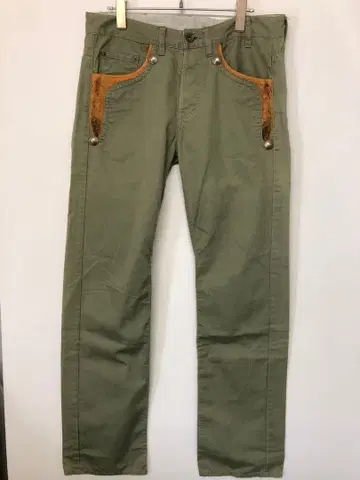 GEMSTONE 아메카지 웨스턴 구제 의류 네이비 스웨이드 절개 팬츠