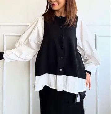 미카레미카레 MICALLEMICALLE 레이어드 스타일 니트탑