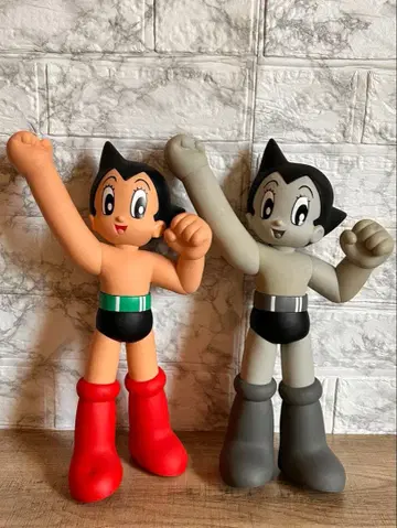 [ 새상품급 ] 철완 아톰 피규어 빅 사이즈 착색 흑백 세트